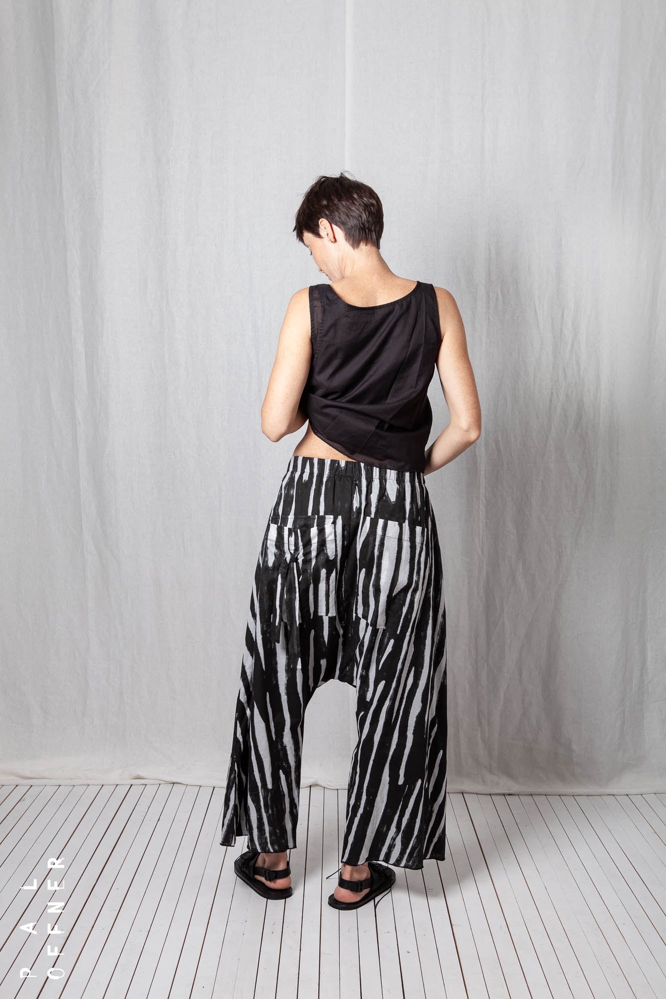 Low Crotch Pull-On Trousers_Sheer Cotton Voile