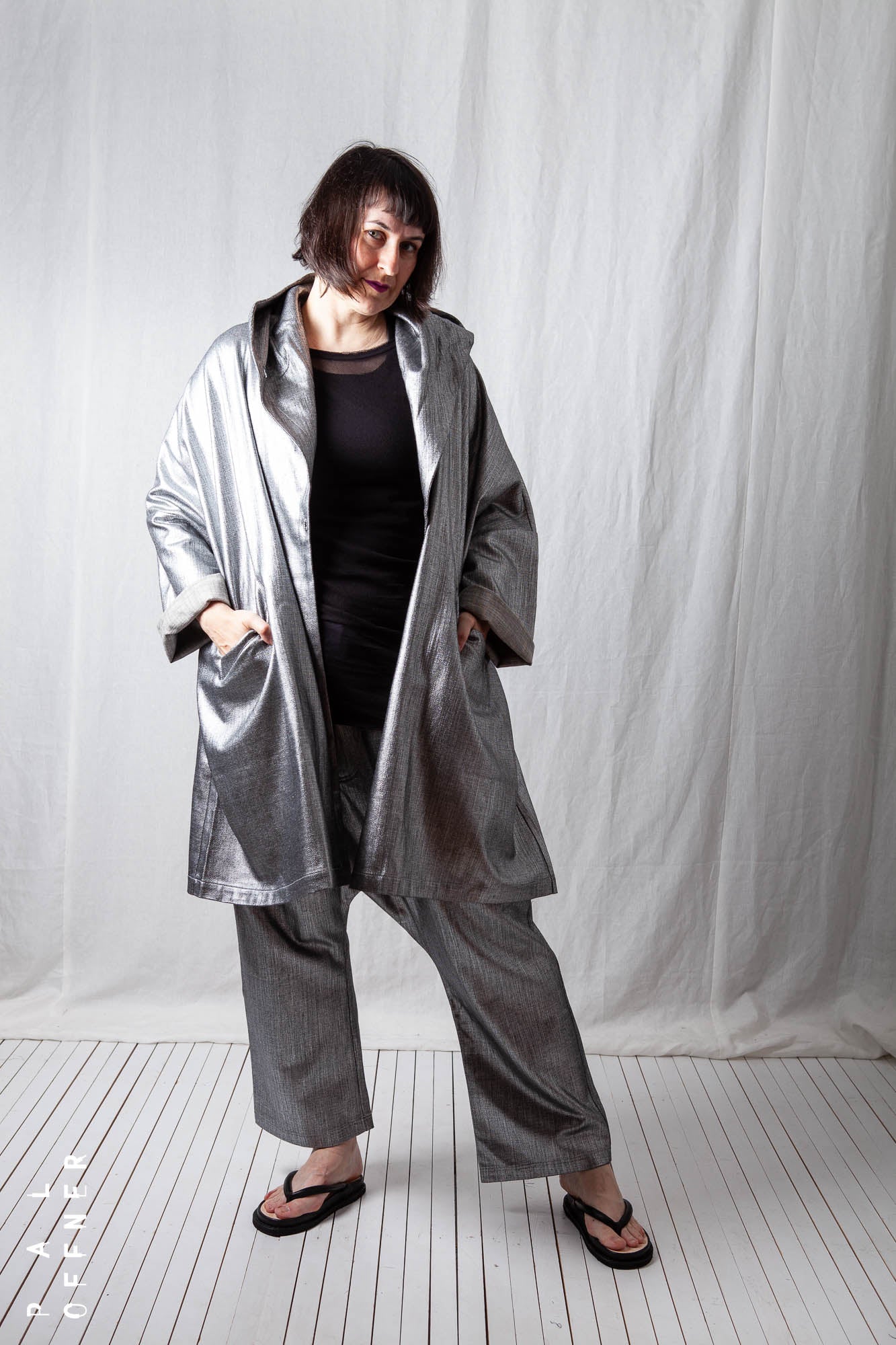 Oversize Coat_Metallic Denim