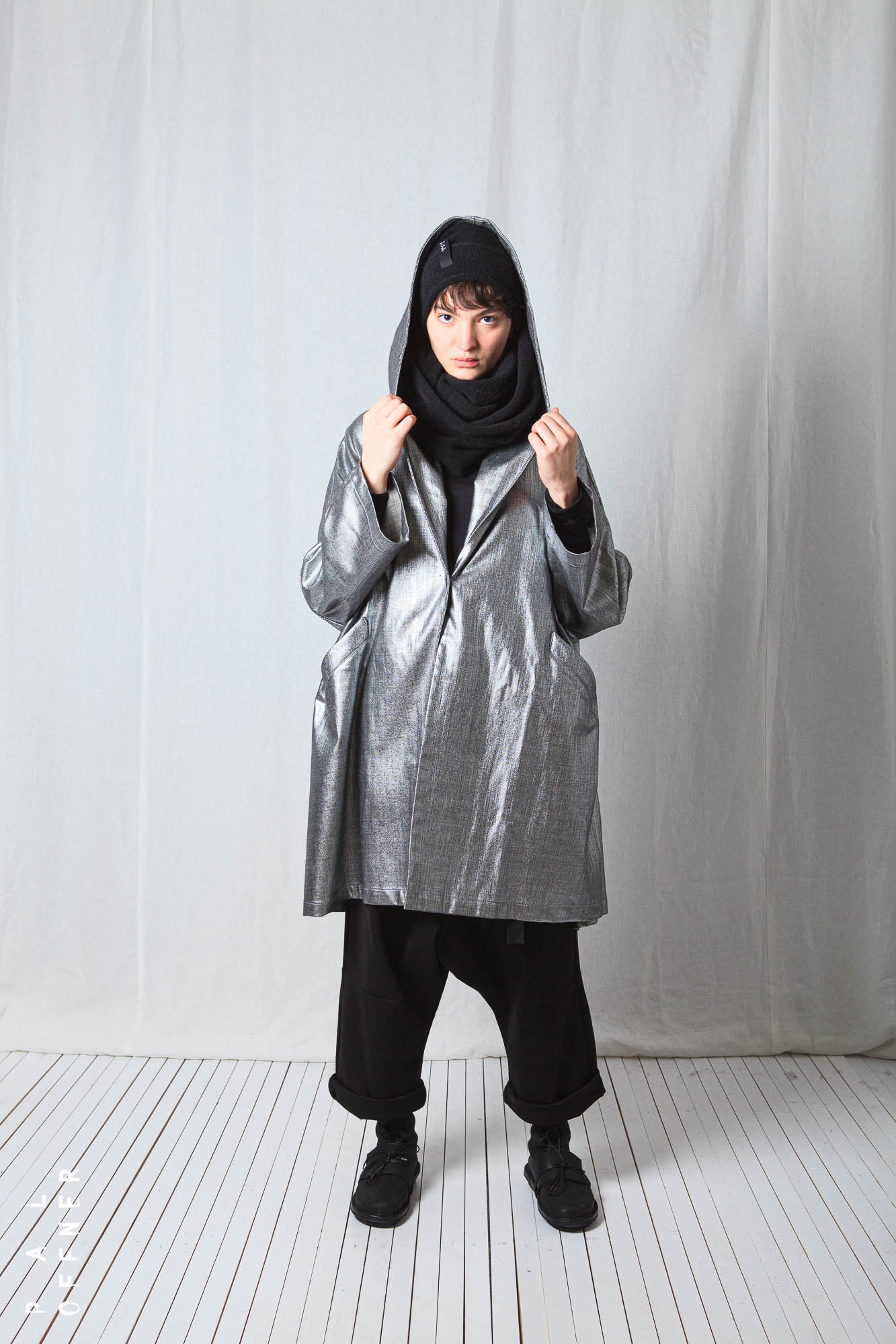 Oversize Coat_Metallic Denim