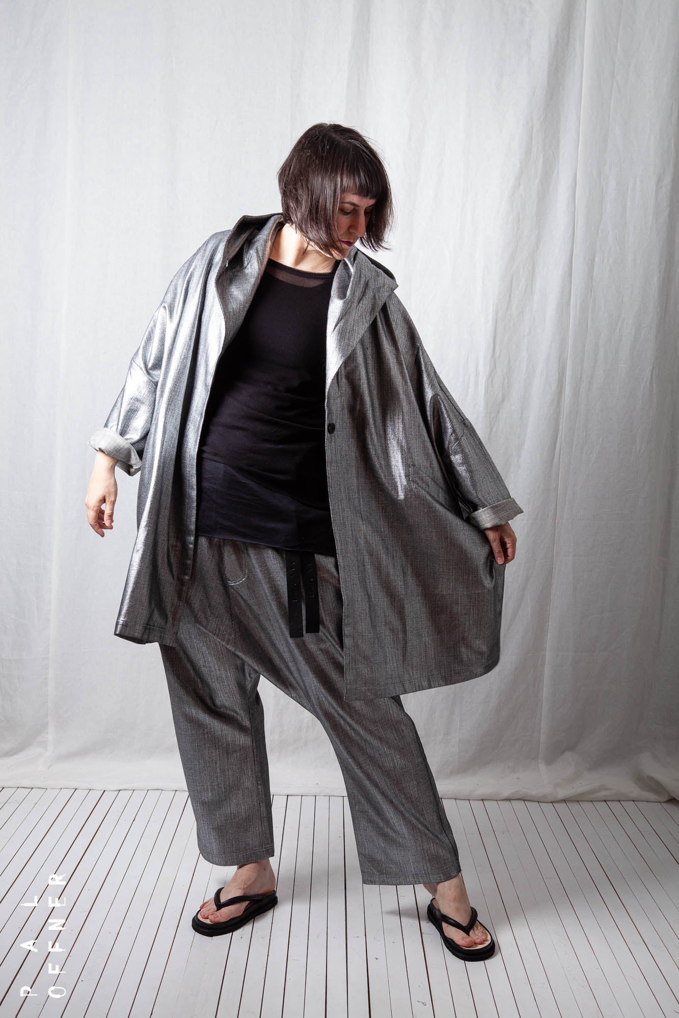 Oversize Coat_Metallic Denim