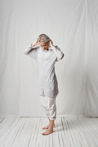 Oversize Shirt with Embroidery_Cotton Mesh