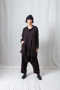 Patched Oversize Shirt_Sheer Cotton Voile