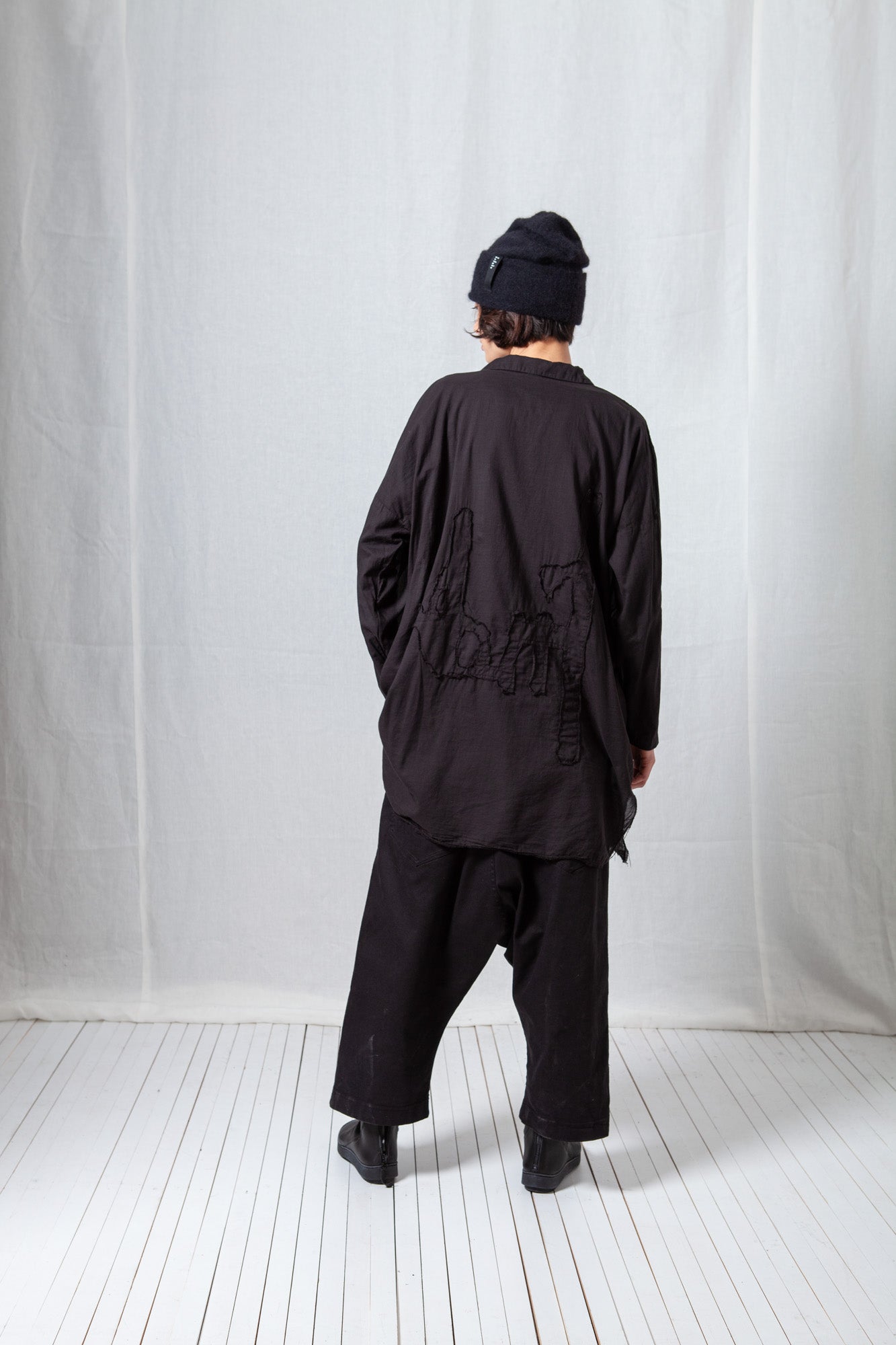 Patched Oversize Shirt_Sheer Cotton Voile