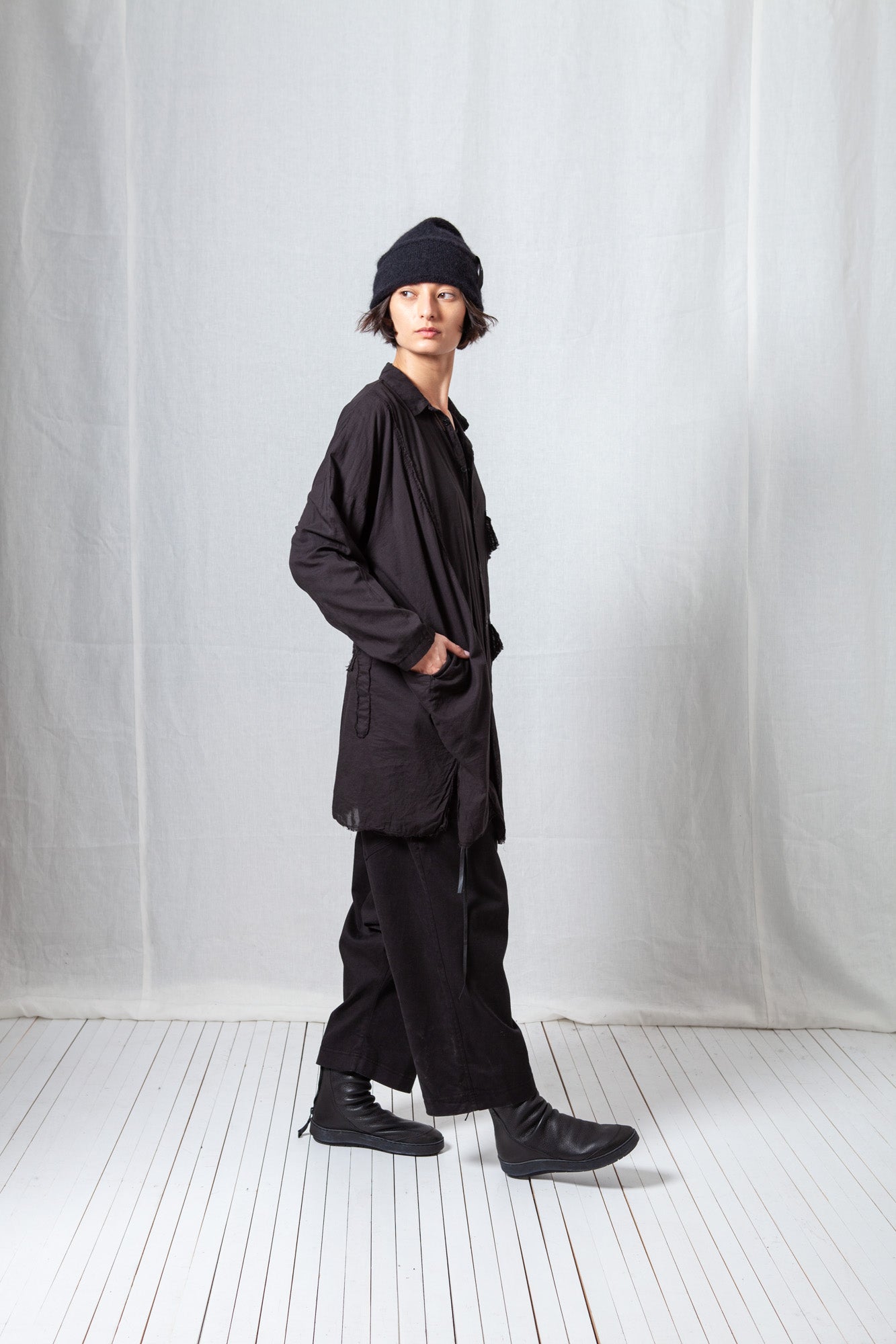 Patched Oversize Shirt_Sheer Cotton Voile