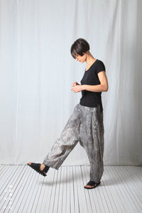 Pull On Egg Shape Trousers_Linen