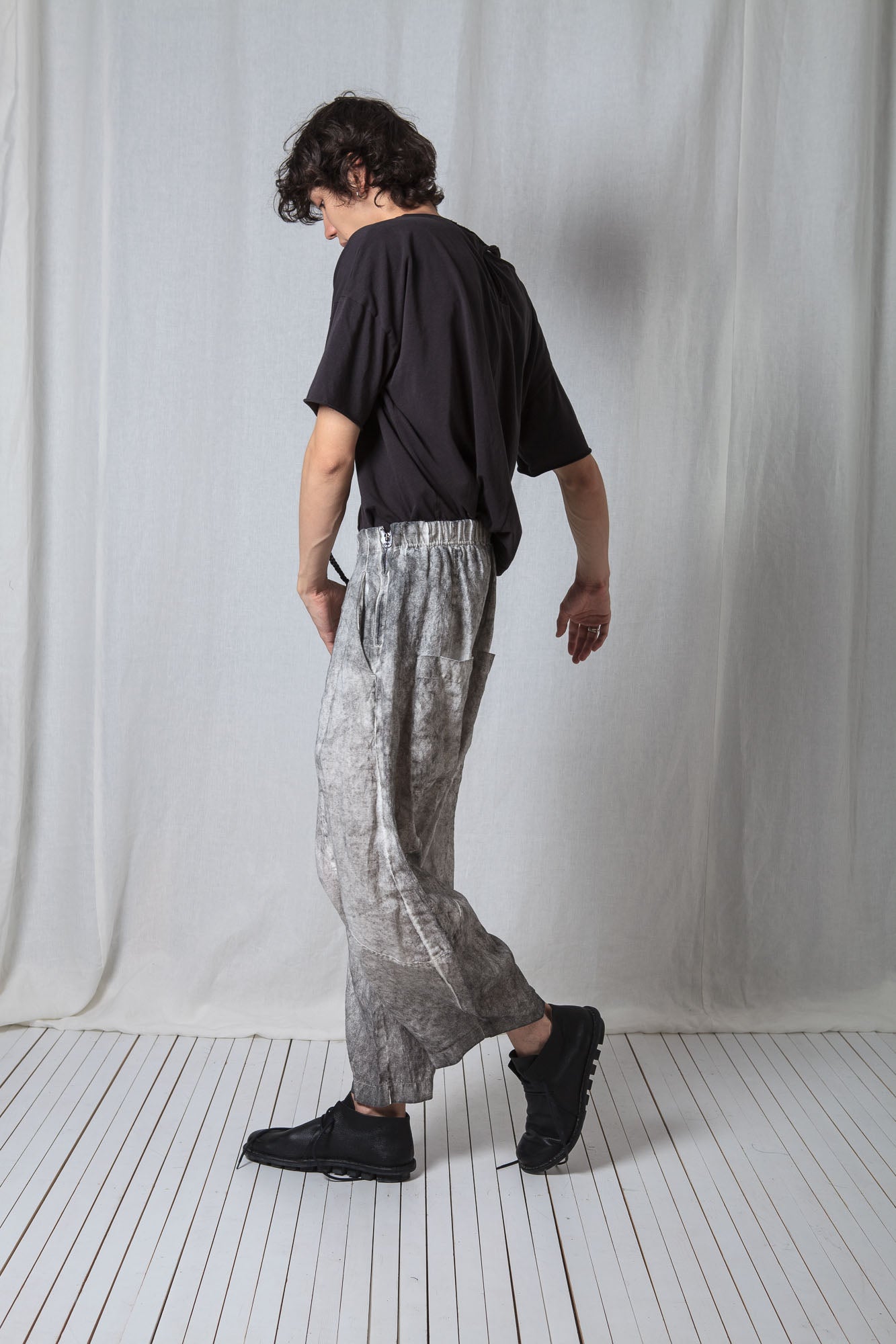 Pull On Egg Shape Trousers_Linen