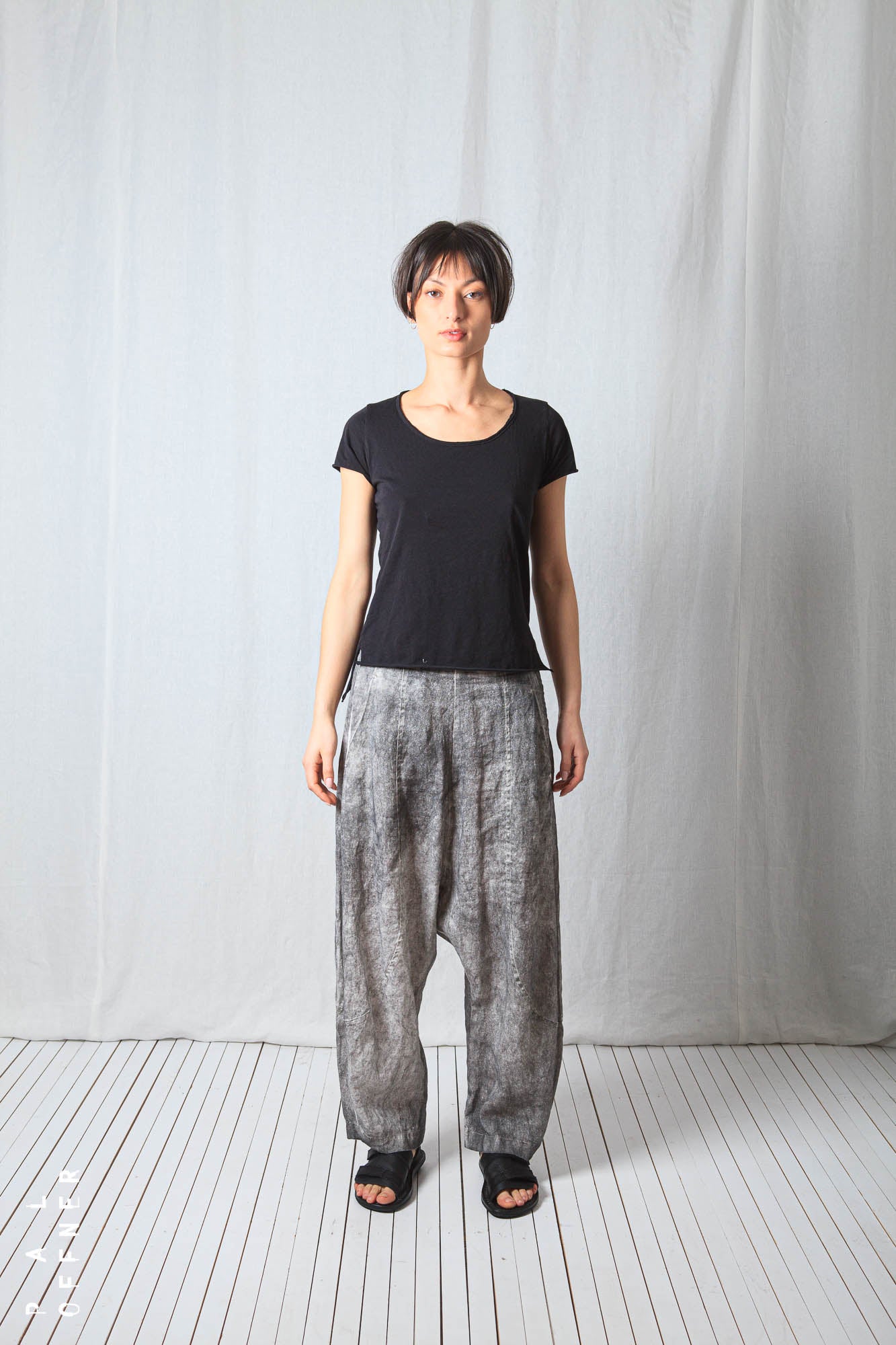 Pull On Egg Shape Trousers_Linen