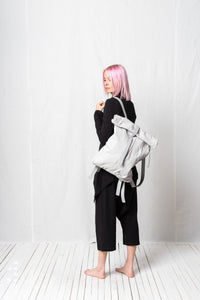Roll Top Backpack_Leather