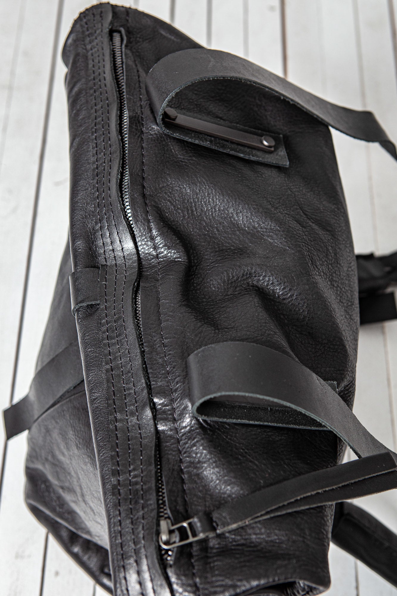 Roll Top Backpack_Leather