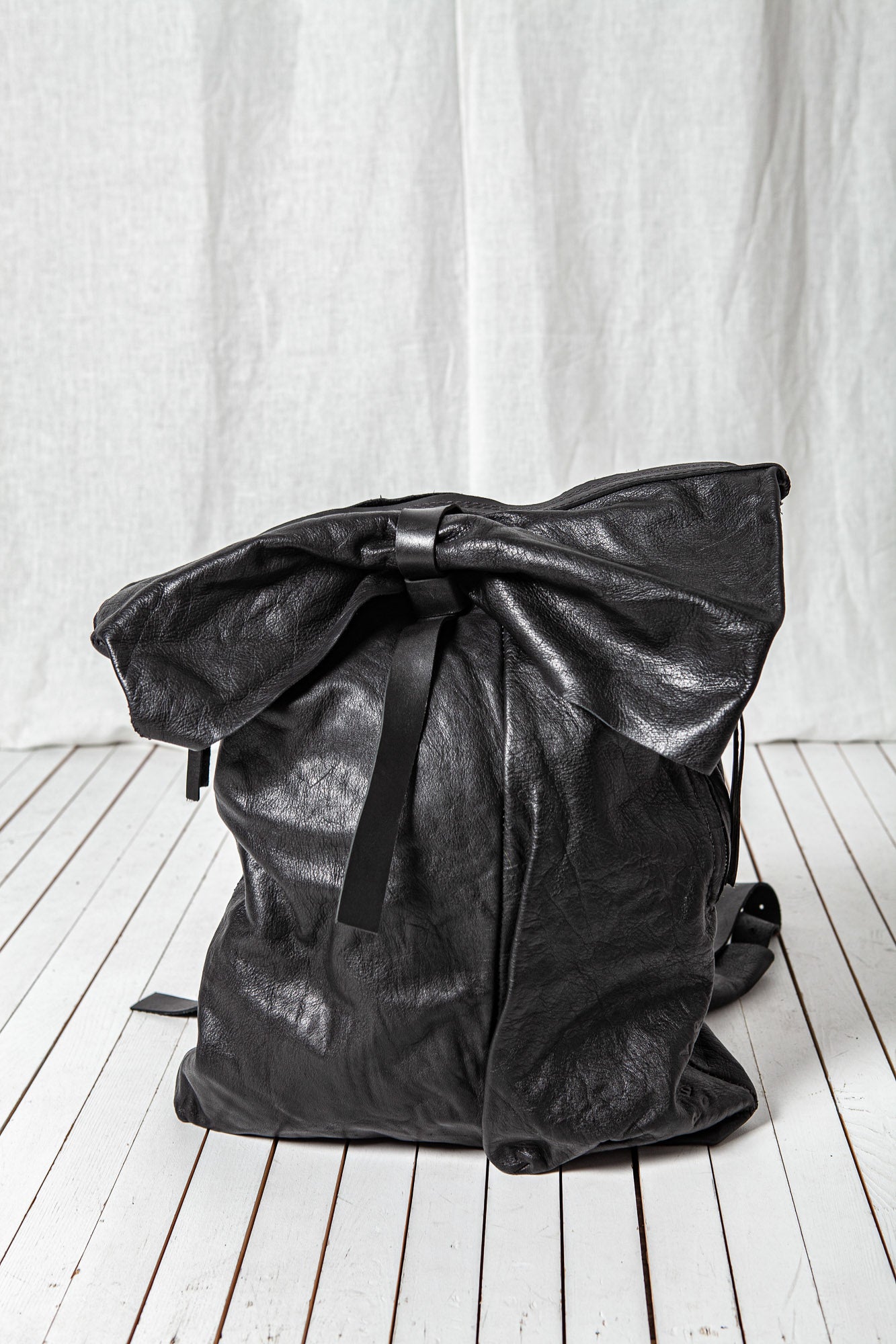 Roll Top Backpack_Leather