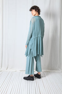 Sheer Draped Coat_Organic Cotton Mesh (GOTS)