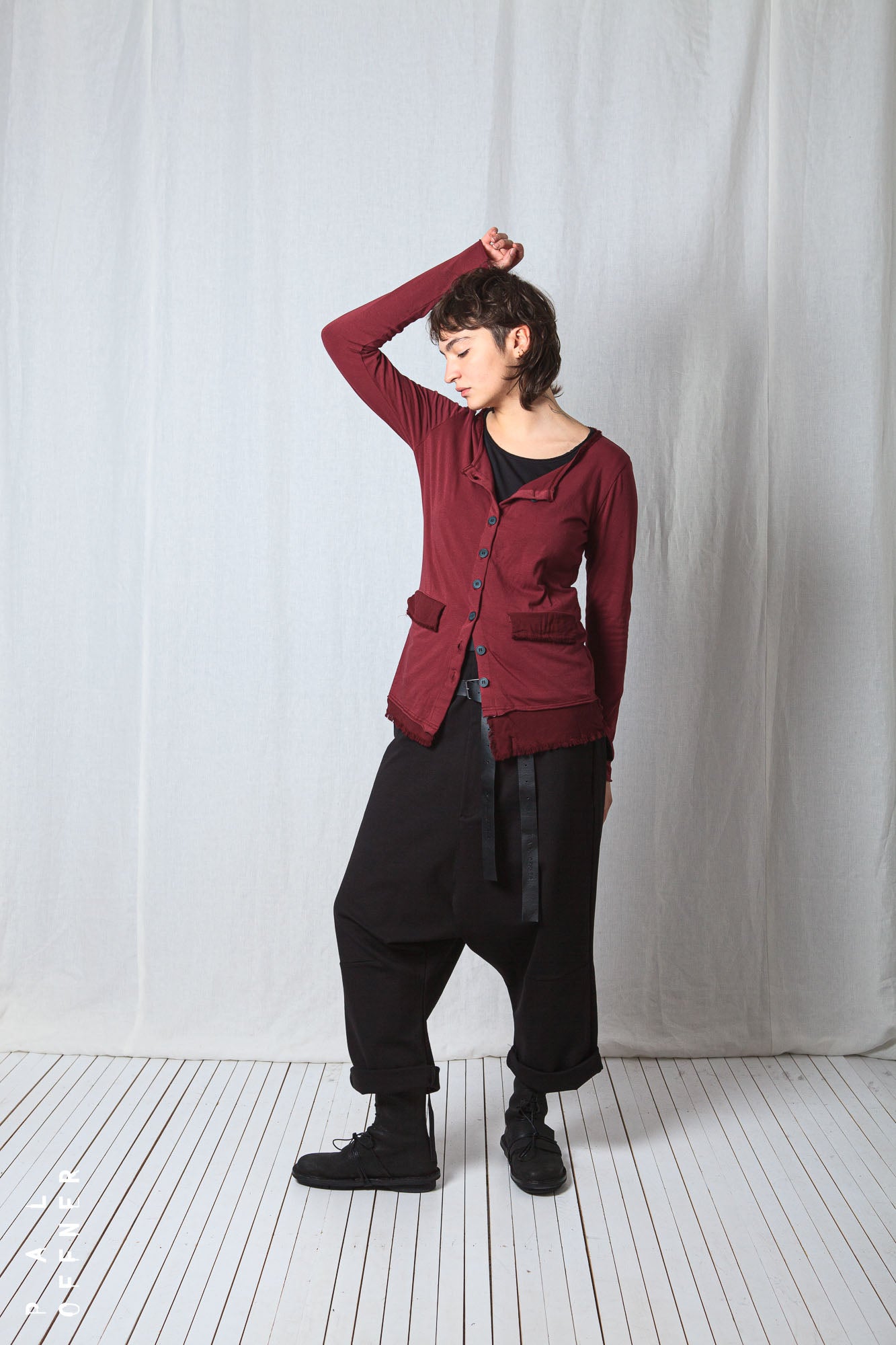 Short Cardigan_Cotton Jersey + Georgette