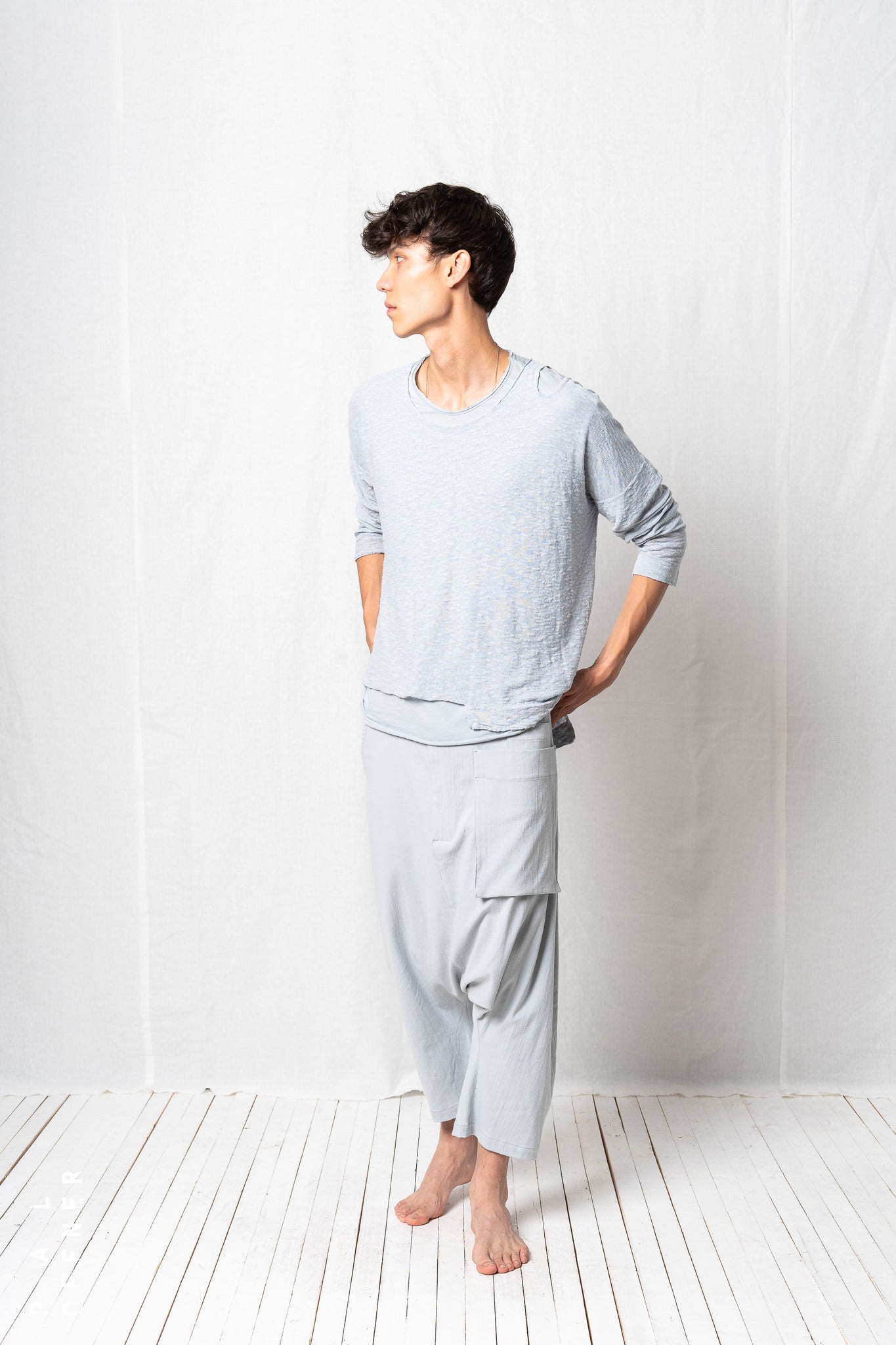 Shoulder Cut Out Pullover_Linen Viscose Knit