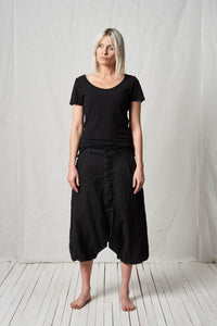 Super Low Cropped Trousers_Linen
