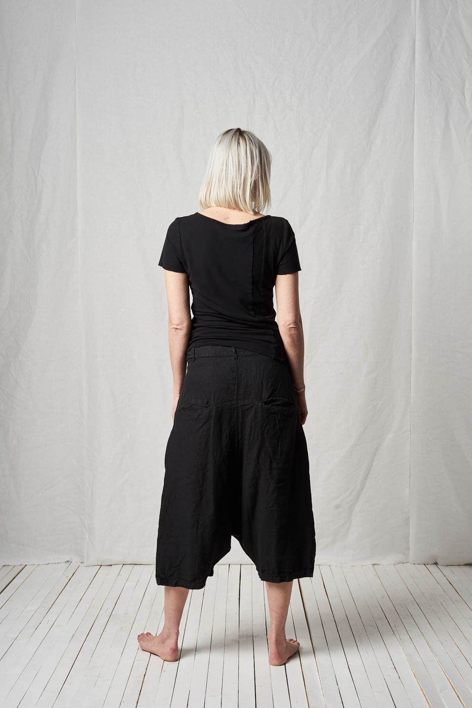 Super Low Cropped Trousers_Linen