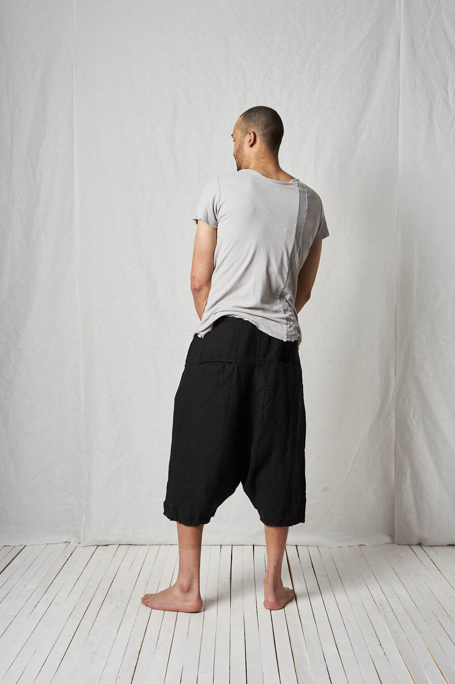 Super Low Cropped Trousers_Linen