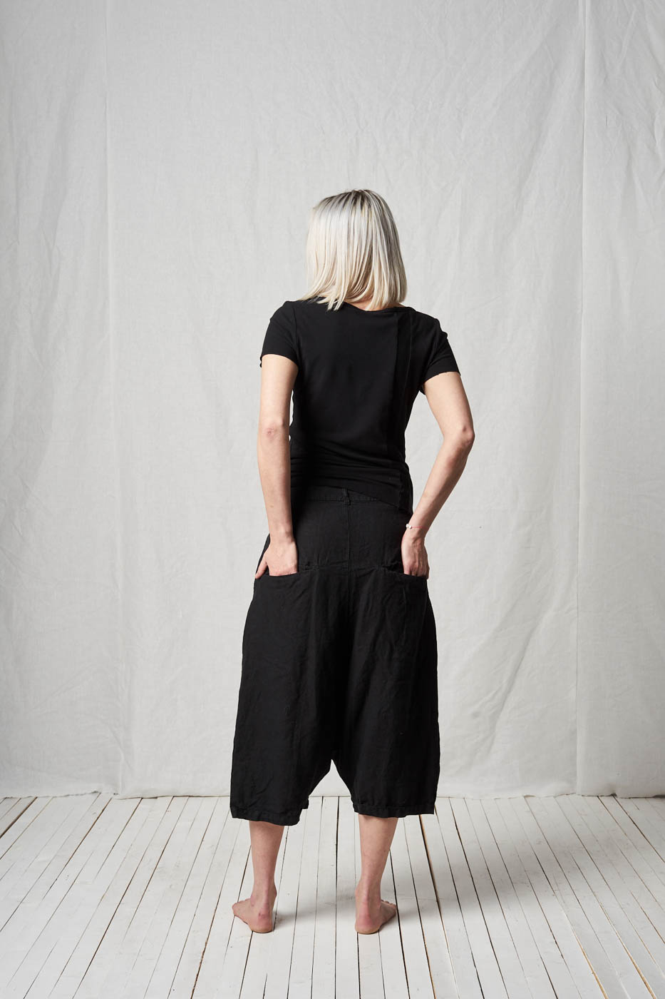 Super Low Cropped Trousers_Linen