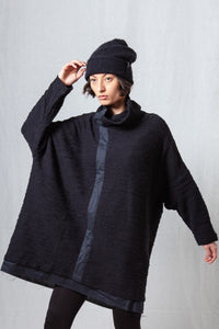 Turtle Neck Oversize Tunic_Bubble Sweat