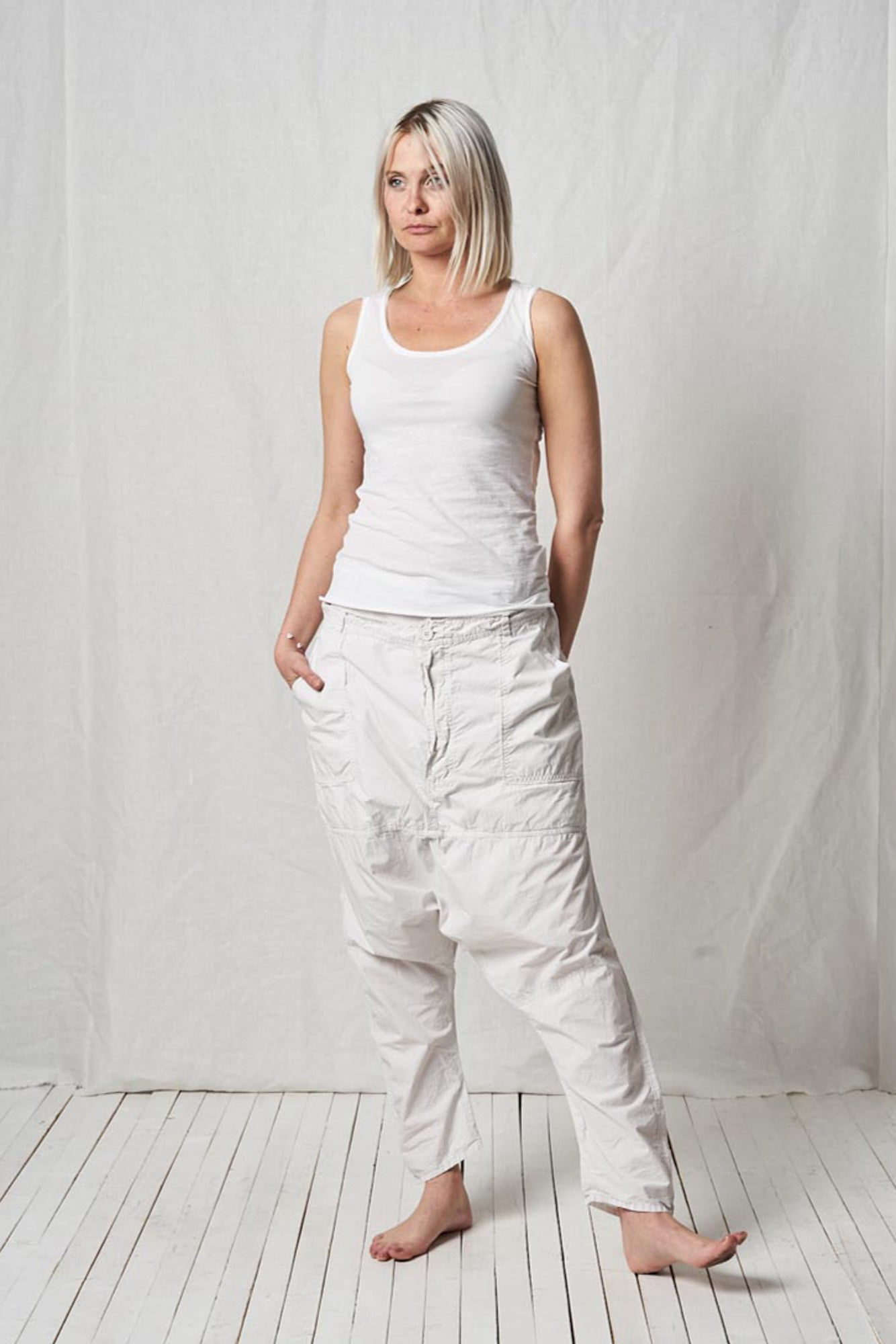 Two Waist Trousers_Cotton Poplin